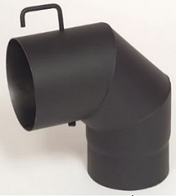 Kouřovod koleno s klapkou 130/90st. 1,5mm, černé A97.081390