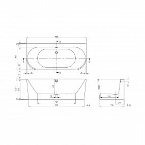 Villeroy Boch OBERON 2.0 Duo UBQ180OBR9CD00V-01 vana 180x80 cm bílá pro přistavení ke stěně Quaryl