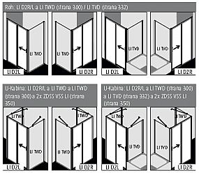 KERMI-Liga LID2R12020VPK posuvné dveře 2-dílné s pevným polem 120cm