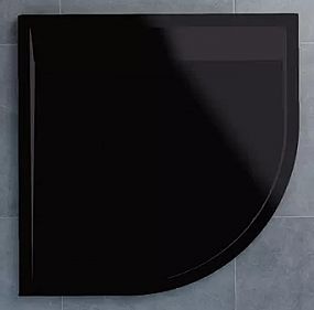 SANSWISS Ronal ILA WIR5509006154 sprchová vanička z litého mramoru, čtvrtkruh 90x90x3 cm, černý granit
