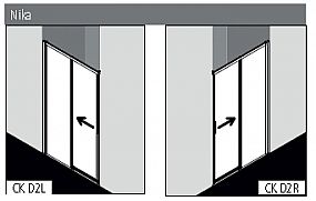 KERMI-Cada XS CKD2L12020VPK 2-dílné posuvné dveře s pevným polem 120cm