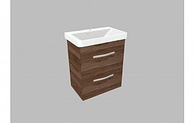 Willy nábytek Plus KR WPLXT70.18.18 koupelnová skříňka s keramickým umyvadlem, barva ořech/tabák