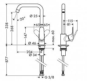 Hansgrohe Focus M 31820000 dřezová baterie