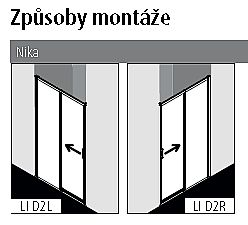 KERMI-Liga LID2R12020VPK posuvné dveře 2-dílné s pevným polem 120cm