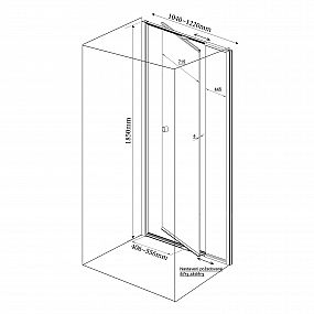 SAPHO AQUALINE AMICO sprchové dveře výklopné 1040-1220x1850mm, čiré sklo, G100