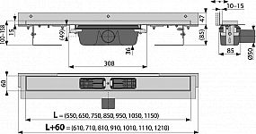 Alcadrain APZ4 650 podlahový žlab