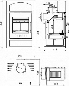 HAAS + SOHN Adria Mini II 0431715010000 krbová kamna černá béžová