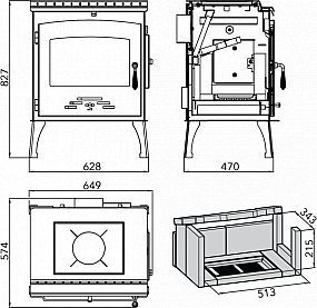 HAAS + SOHN Arktic 12 s plotýnkou 0470615100000 krbová kamna černé