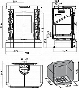 HAAS + SOHN Manta 0434215020000 krbová kamna černá, zelená